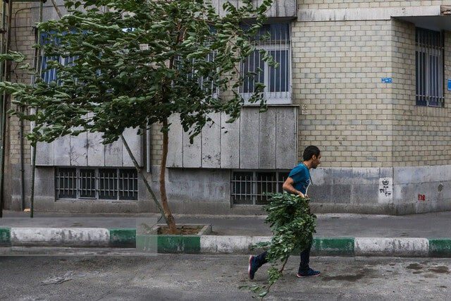 وزش باد شدید و بارش پراکنده باران در تهران