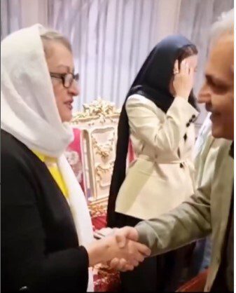 دست دادن جنجالی مهران مدیری با مریم امیر جلالی در اکران فیلم 6صبح مدیری