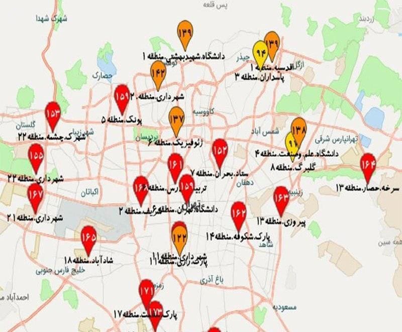 هوای تهران در وضعیت قرمز