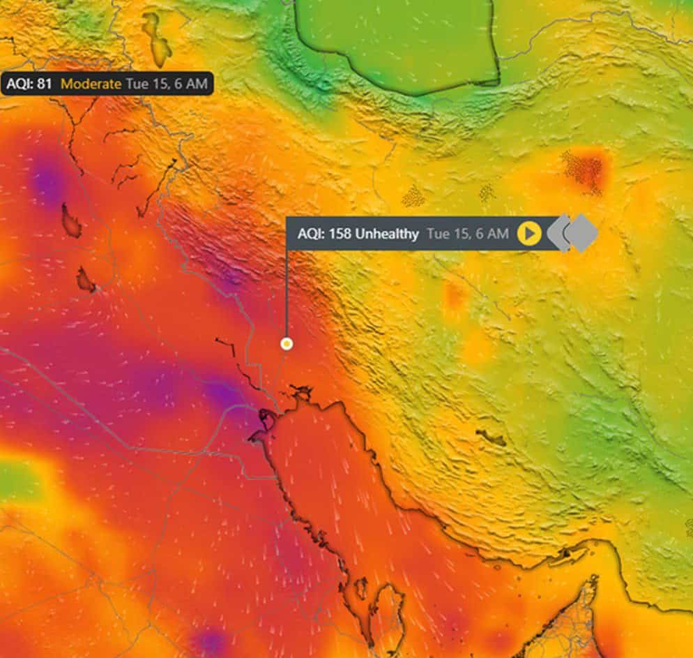 آسمان غرب نارنجی شد