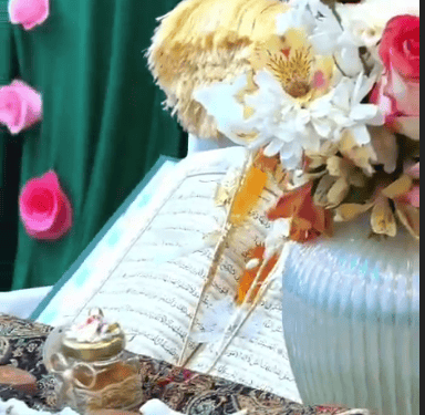 مراسم تعویض سفره عقد در رواق عقد حرم امام رضا