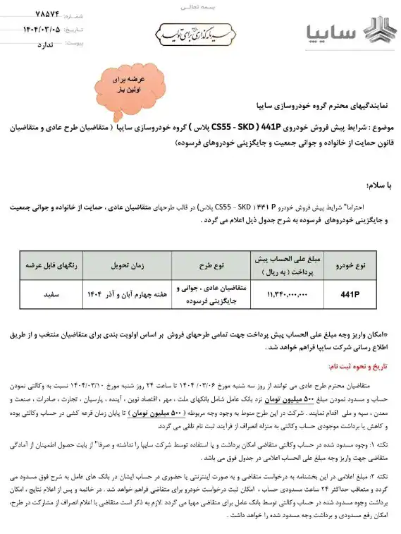  خودرو 441p سایپا