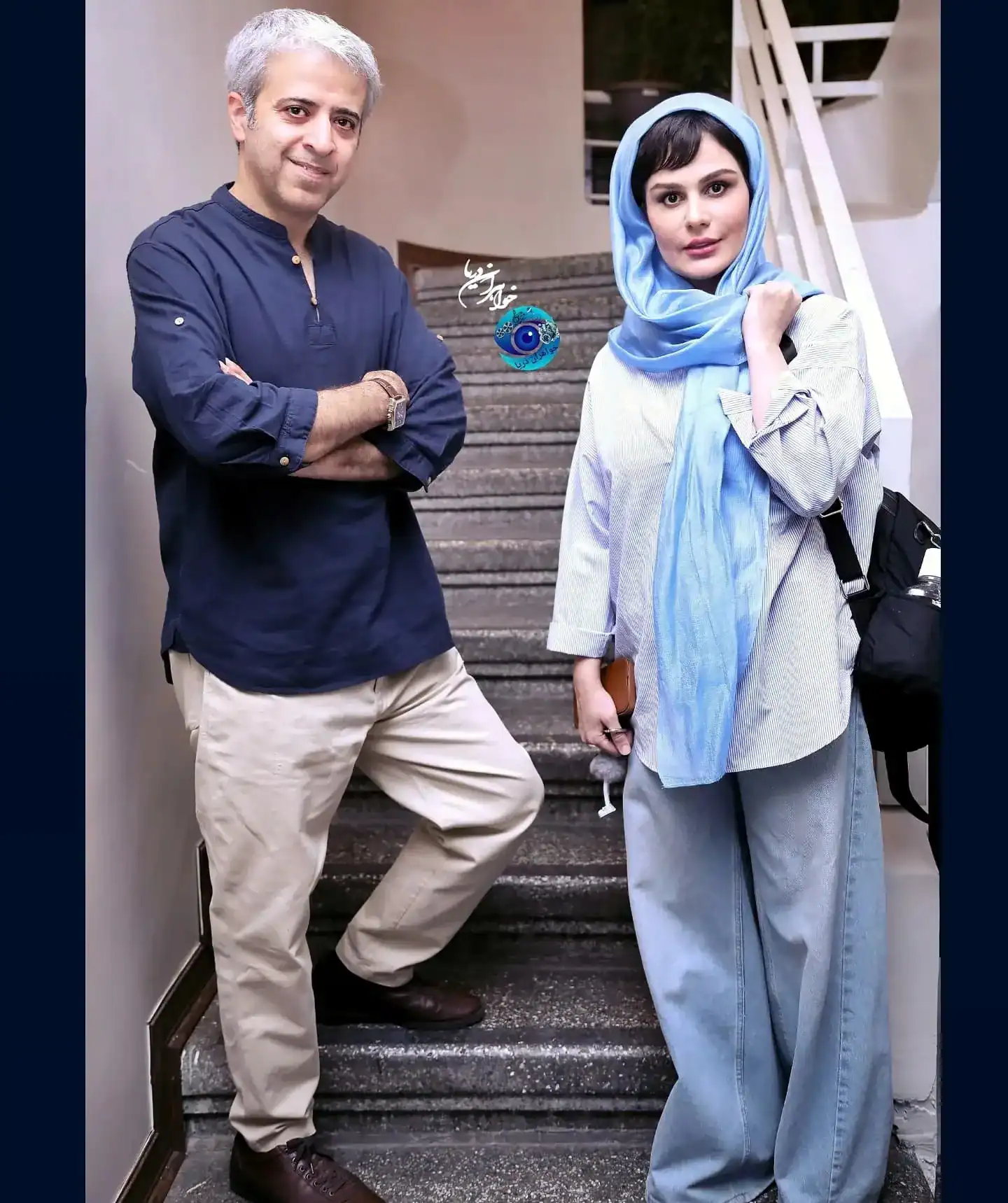 عکسی از رز رضوی با موی تیره و استایل ساده