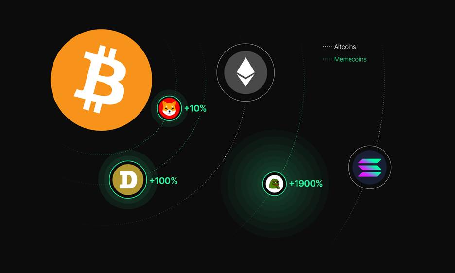تصویر چندین ارز دیجیتال در کنار هم