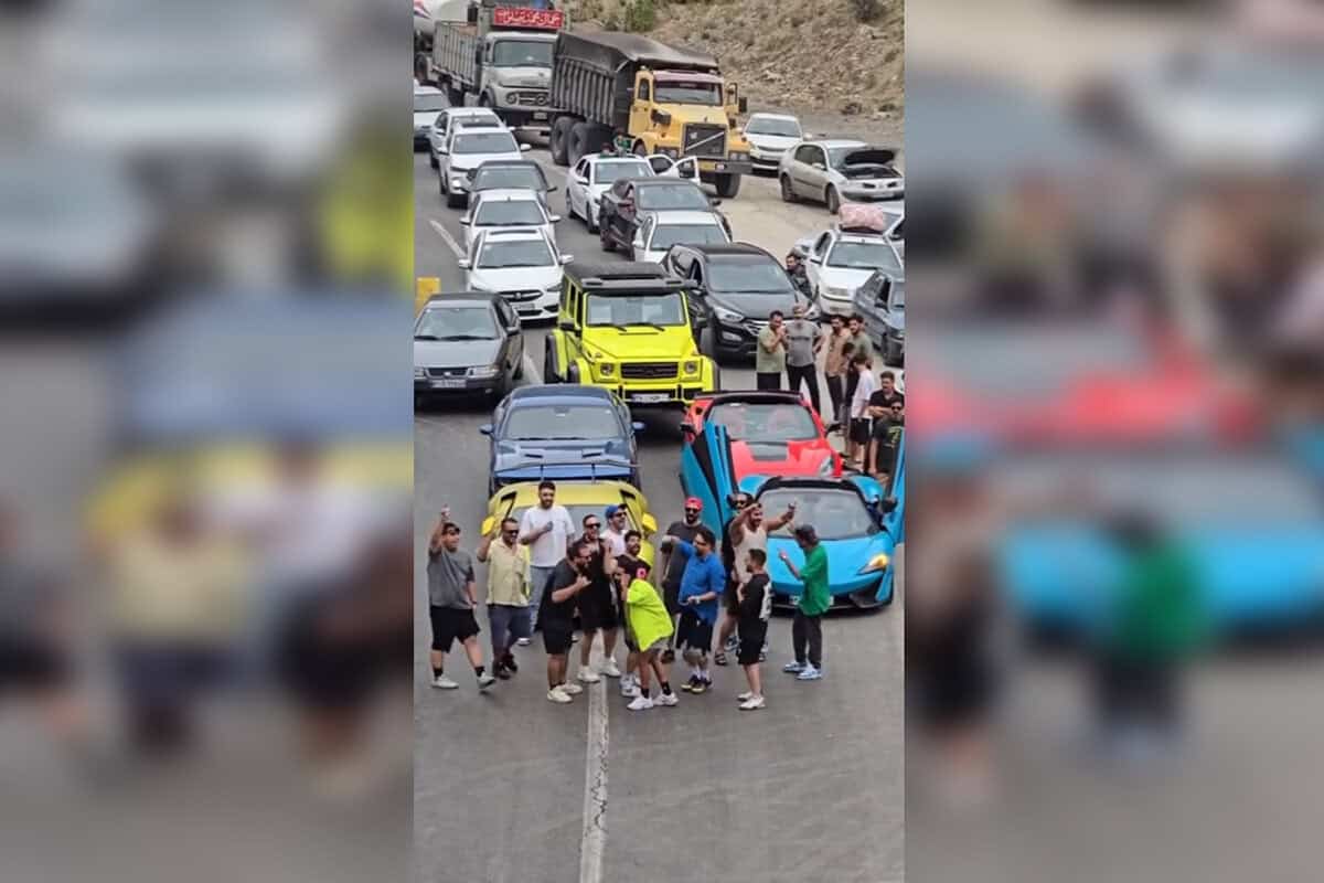 ماجرای بسته‌شدن جاده فیروزکوه توسط چند خودروی لاکچری