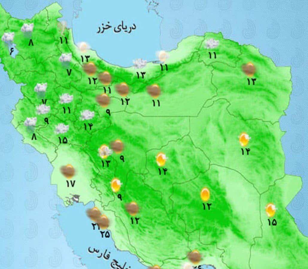 تداوم بارش‌ها در اکثر مناطق کشور