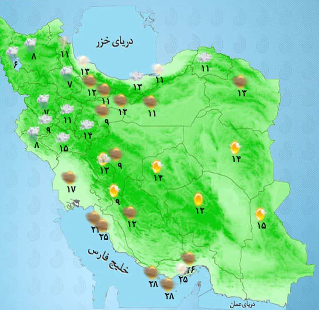 تداوم بارندگی در جنوب غرب و مناطق مرکزی کشور