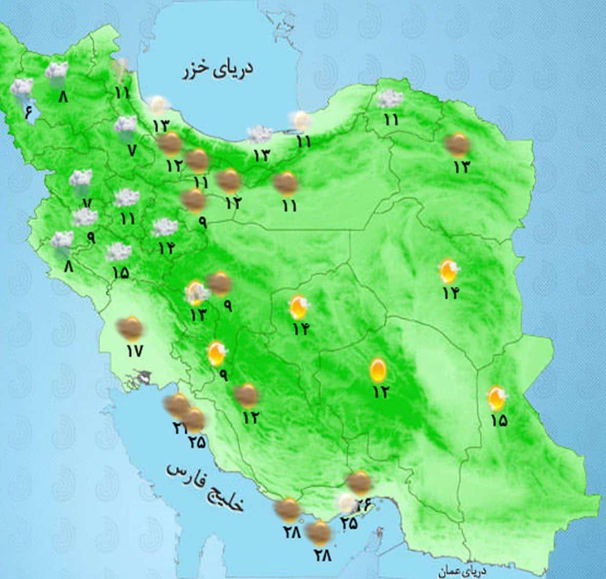 بارش برف و باران در اکثر مناطق کشور