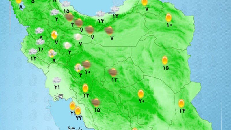 تداوم بارش‌ها در اکثر مناطق کشور