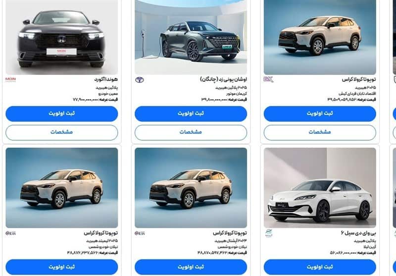 اعلام قیمت جدید 8 خودروی وارداتی