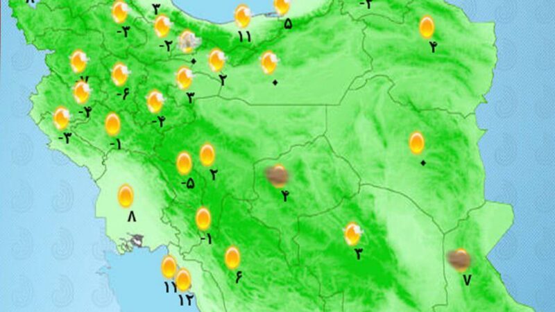 کاهش دما در مناطق شرقی و جنوب شرقی کشور