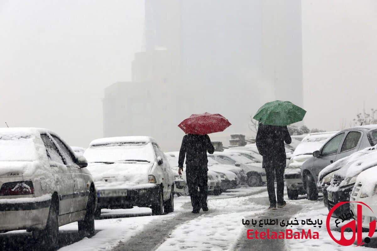 بارش برف و باران در جاده های ۲۲ استان