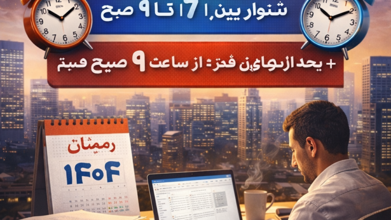 ساعات جدید کاری ادارات در ماه رمضان اعلام شد؛ تغییر مهم بعد از شب‌های قدر**