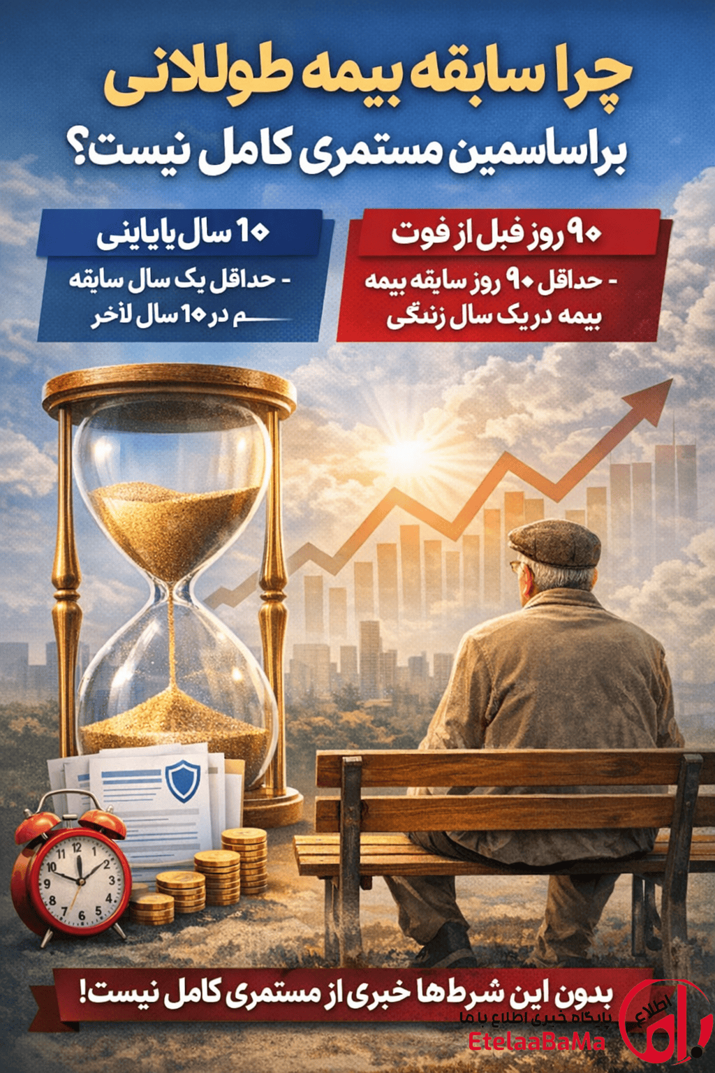 چرا سابقه بیمه طولانی برای مستمری کافی نیست؟ شرایط مستمری تأمین اجتماعی که خیلی‌ها نمی‌دانند!