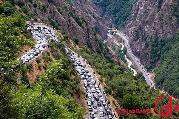 ترافیک سنگین در جاده چالوس و هراز