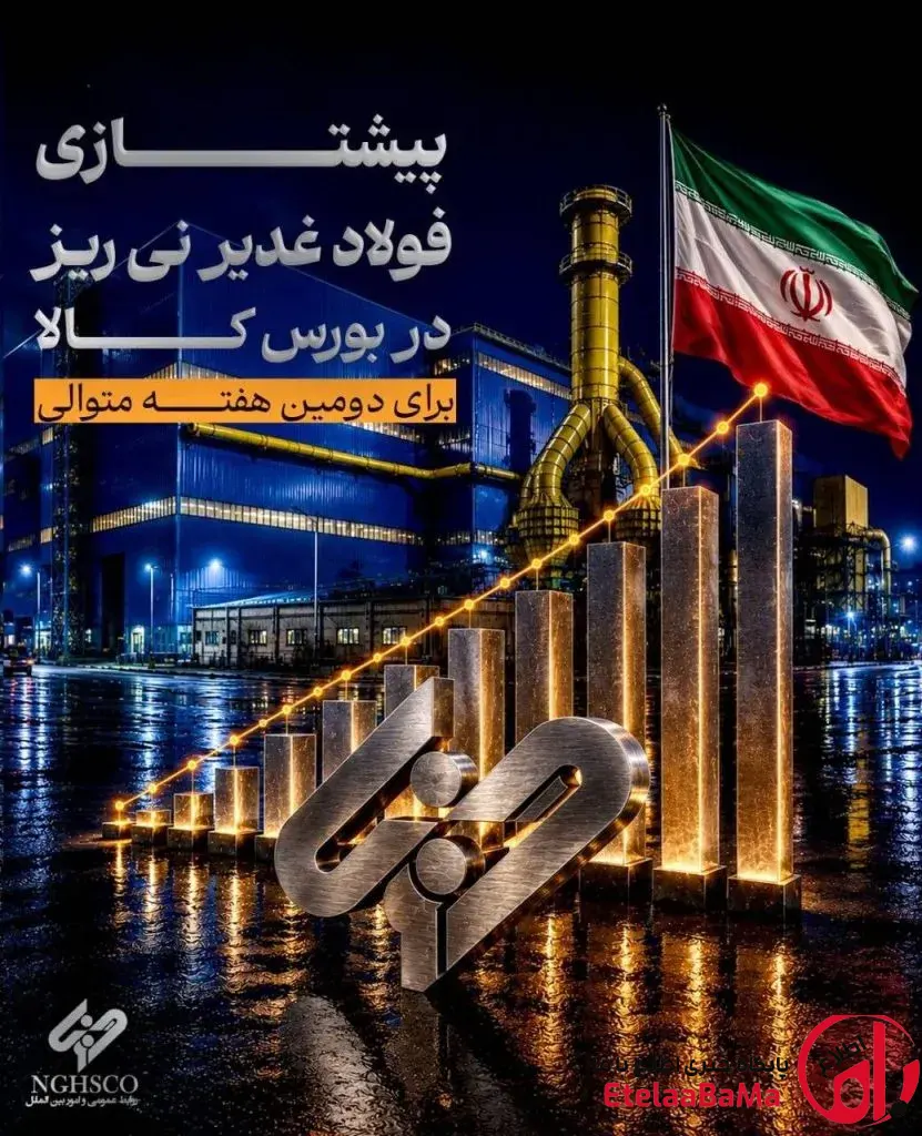 پیشتازی «فولاد غدیر نی‌ریز» در بورس کالا برای دومین هفته متوالی