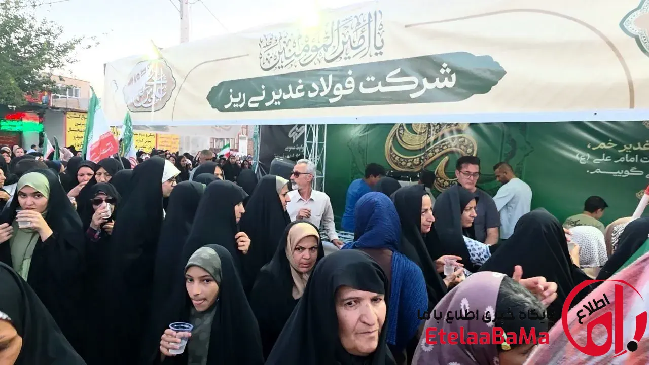 برپایی ایستگاه صلواتی «ضیافت عید سعید غدیر خم» به همت شرکت فولاد غدیر نی‌ریز
