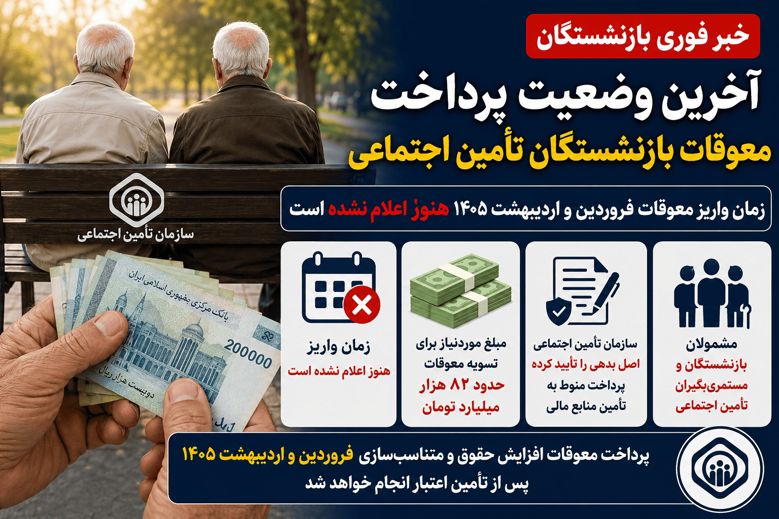 خبر فوری بازنشستگان | آخرین وضعیت پرداخت معوقات بازنشستگان تأمین اجتماعی اعلام شد