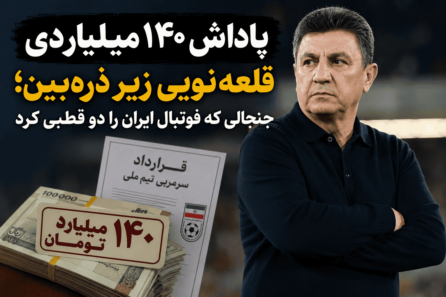 پاداش ۱۴۰ میلیاردی قلعه‌نویی زیر ذره‌بین؛ جنجالی که فوتبال ایران را دو قطبی کرد
