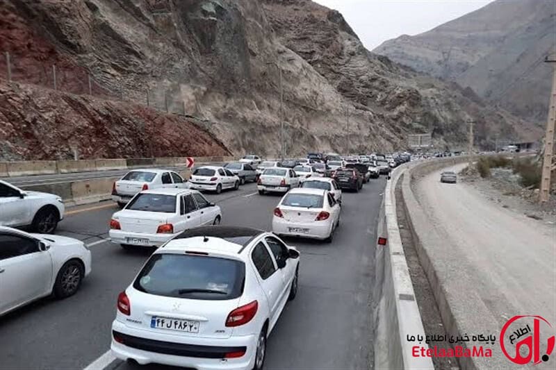 ترافیک سنگین در محورهای چالوس، هراز و آزادراه قزوین-کرج-تهران