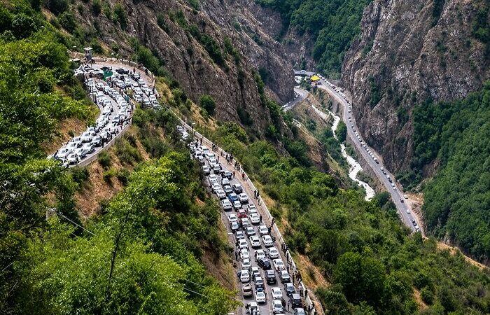 جاده چالوس یکطرفه شد؛ ترافیک سنگین در راه‌های مازندران