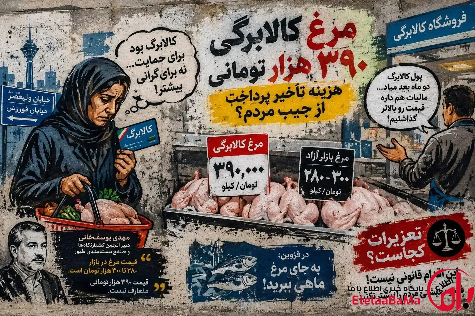 مرغ کالابرگی کیلویی ۳۹۰ هزار تومان؛ وقتی قیمت حمایت معیشتی از بازار هم بالاتر می‌رود