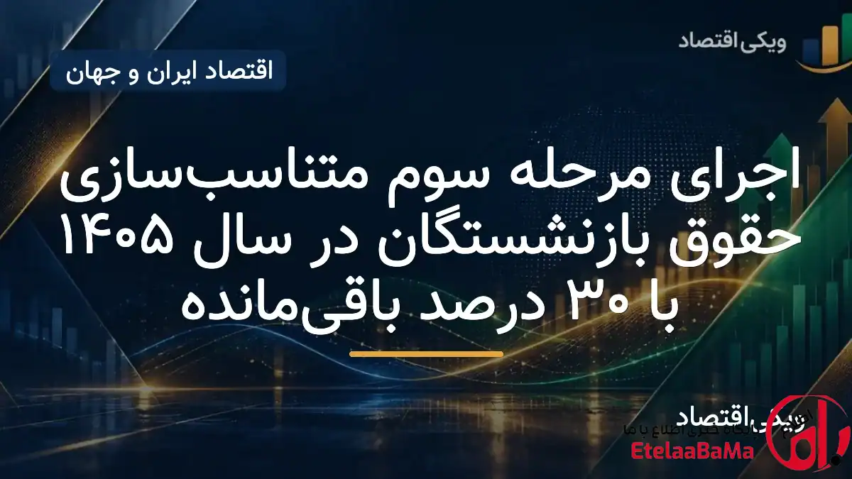 مرحله سوم متناسب‌سازی حقوق بازنشستگان در سال ۱۴۰۵ اجرا ش