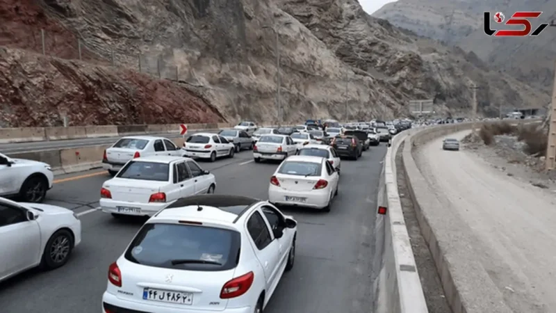 ترافیک سنگین در جاده چالوس و آزادراه تهران شمال
